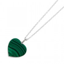 Malachit Topas Herzkette Silber 925 natürliche Edelsteine