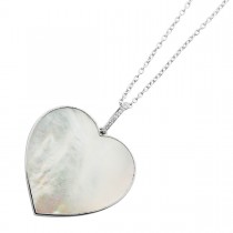 Perlmutt Topas Herzkette Silber 925 natürliche Edelsteine