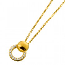 Diamant Kette Silber 18K vergoldet Labor Diamanten 0.10ct