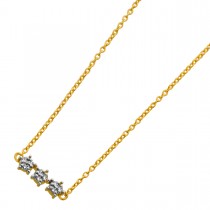 Ankerkette Anhänger Silber 925 vergoldet Natur Diamanten 0.05ct