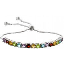 Peridot Bolo Armband Silber 925 Blautopas Citrin Granat 