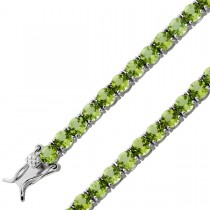 Peridot Tennisarmband Silber 925 grüne Edelsteine