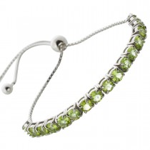 Peridot Bolo Armband Silber 925 hellgrüne Edelsteine 