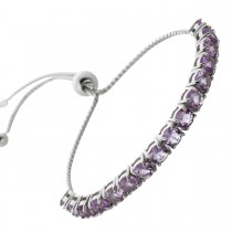 Amethyst Bolo Armband Silber 925 lila Edelsteine 