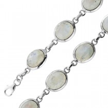 Mondstein Armband Silber 925 Regenbogen Edelsteine 30ct.