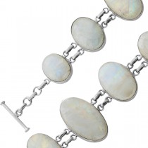 Mondstein Armband Silber 925 Regenbogen Edelsteine 110ct 