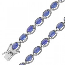 Tennisarmband Silber 925 nat Tansanit Edelsteine 8-8.9ct