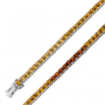 Citrin Tennisarmband Silber 925 vergoldet nat. Madeira Citrine 5.8ct.