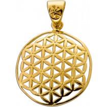 Blume des Lebens Designer Anhänger Silber 925 vergoldet FLOWER OF LIFE