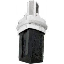 Schörl Edelstein Anhänger Sterlingsilber 925 schwarzer Turmalin