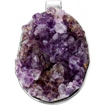 Amethyst Edelsteinanhänger Silber 925 lila Druse Kristallstufe