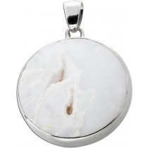 Achat Anhänger Sterlingsilber 925 schneeweiße Edelstein Druse 41ct.  