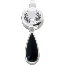 Onyx Anhänger schwarzer Edelstein 12ct Bergkristall 14ct Silber 925