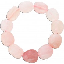 Rosenquarz Edelsteinarmband rosa Edelstein Nuggets flexibel