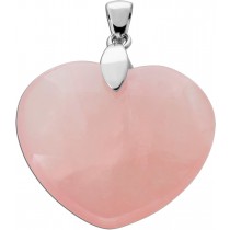 Herz Rosenquarz Anhänger Silber 925 rosa Edelstein 47ct. Liebe