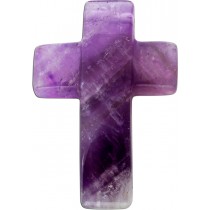 Kreuz Amehyst Anhänger lila Edelstein gebohrt 