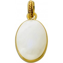 Labradorit Anhänger Silber 925 vergoldet weißer Edelstein 30.9ct