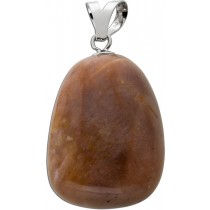 Mondstein Anhänger Silber 925 hellbrauner Trommelstein 