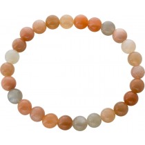 Mondstein Armband grau braun rote  Kugeln 8mm 