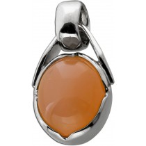 Mondstein Anhänger Silber 925 orangener Edelstein 6ct.
