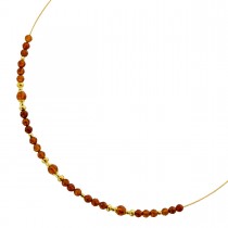 Granat Halsreif Gelbgold vergoldet orange-cognac Natur Edelsteine
