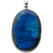 Labradorit Anhänger Silber 925 blauer Edelstein 75ct