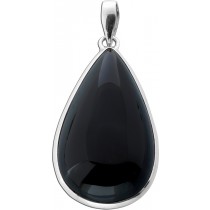 Onyx Anhänger Silber 925 schwarzer Edelstein 30ct