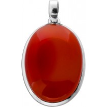 Carneol Anhänger Silber 925 orange roter Edelstein 45ct