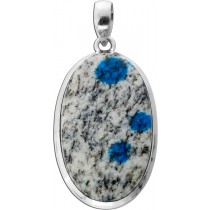 Jaspis Azurit Granat Anhänger Silber 925 schwarz weiss blauer Edelstein 40ct