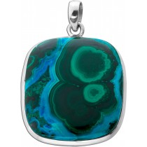 Malachit Azurit Anhänger Silber 925 grün blauer Edelstein 60ct