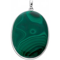 Malachit Anhänger Silber 925 grüner Edelstein 130ct