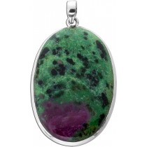 Rubin Zoisit Anhänger Silber 925 pink grüner Edelstein 75ct