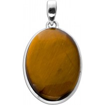 Tigerauge Anhänger Silber 925 gold brauner Edelstein 25ct