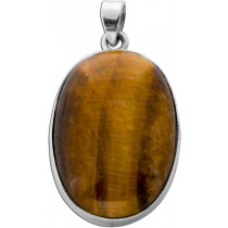 Tigerauge Anhänger Silber 925 gold brauner Edelstein 45ct