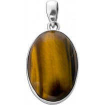 Tigerauge Anhänger Silber 925 gold brauner Edelstein 20ct