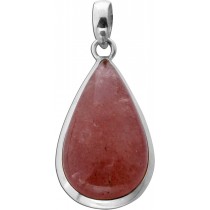 Erdbeerquarz Anhänger Silber 925 pinker Edelstein 20ct