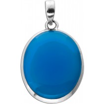 Chalzedon Anhänger Silber 925 himmelblauer Edelstein 30ct