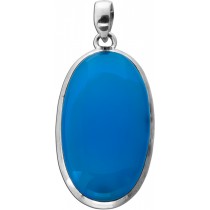 Chalzedon Anhänger Silber 925 himmelblauer Edelstein 45ct