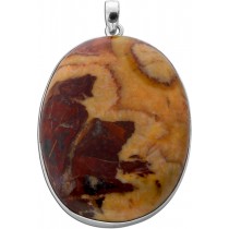 Jaspis Anhänger Silber 925 brauner Edelstein 135ct