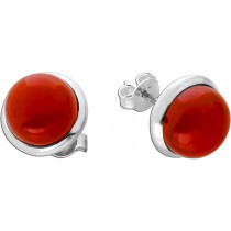 Carneol Ohrstecker Silber 925 rote Natur Edelsteine 7.5ct