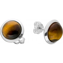 Tigerauge Ohrstecker Silber 925 Natur Edelsteine 7.5ct