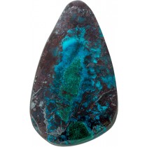 Chrysocoll Anhänger Tropfen azurblau grün schwarzer Edelstein 84,1ct 