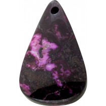 Suglith Anhänger Tropfen dunkelbraun pink lila Edelstein 99.2ct