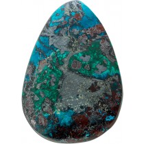 Chrysocoll Anhänger Tropfen türkis grün grauer Edelstein 110.7ct