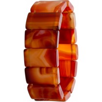 Achat Armband beige rostbraun rote Natur Edelsteine flexibel 