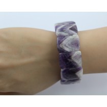 Amethyst Armband dunkel lila Edelsteine flexibel