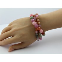 Edelsteinarmband Amethyst Rosenquarz Mondstein Rhodochrosit Jade Calzit