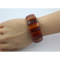 Carneol Armband beige rostbraun dunkelbraune Edelsteine flexibel