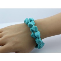 Türkis Armband Set hellblaue Edelsteine flexibel Edelsteinarmband