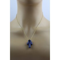 Kreuz des Lebens Saphir Anhänger dunkel Lila Edelstein Edelsteinanhänger Ankh Symbol 